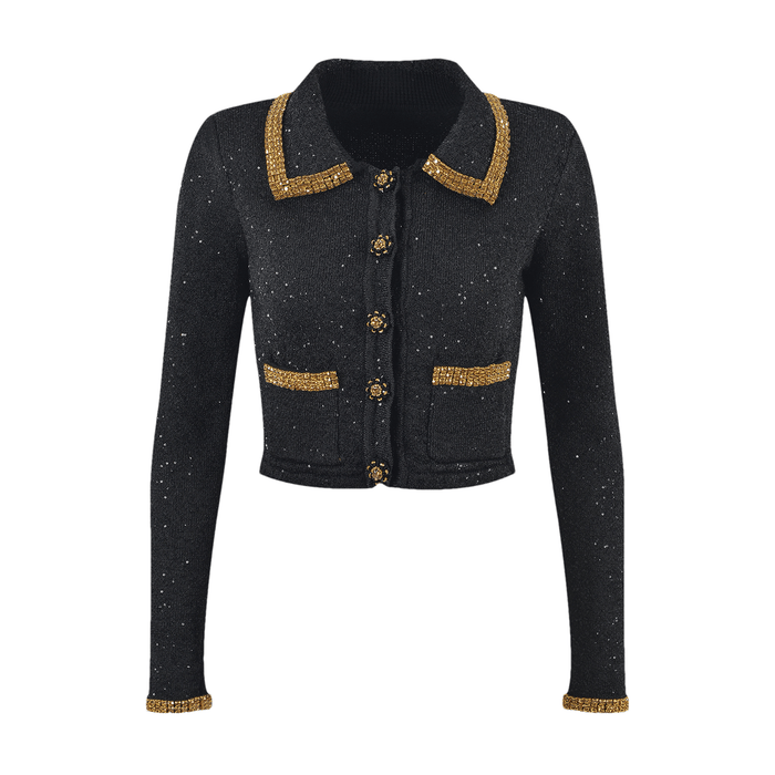 Zoe Jacke & Rock Schwarzes Pailletten-Set