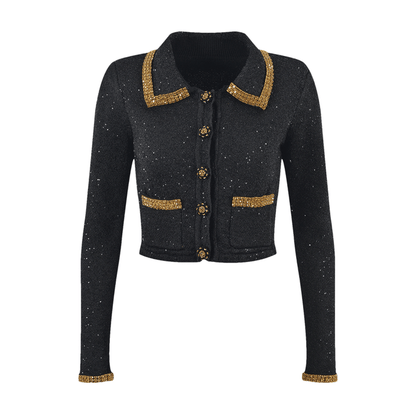 Zoe Jacke & Rock Schwarzes Pailletten-Set
