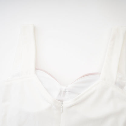 Kéfera white mesh midi dress