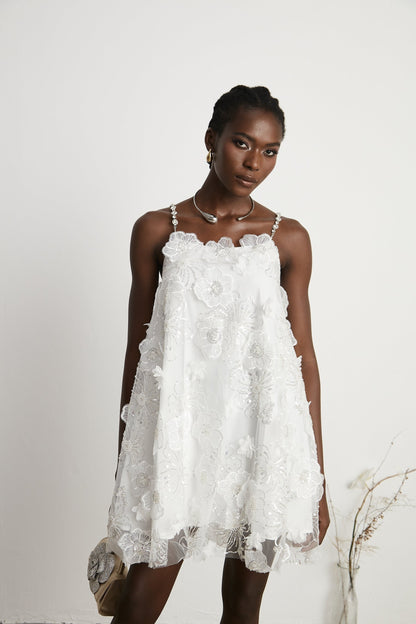 Suzette crystalembellished floral mini dress