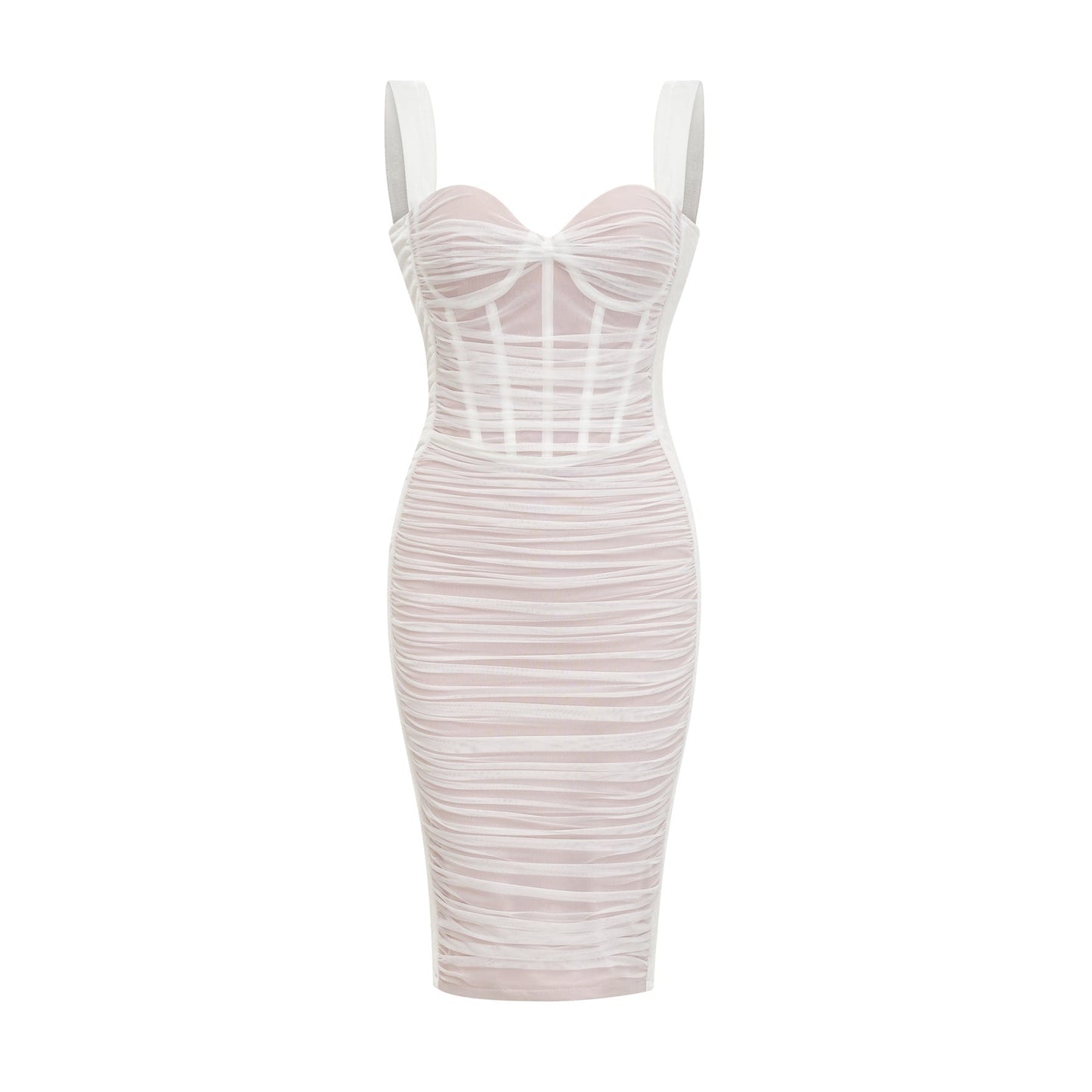 Kéfera white mesh mini dress