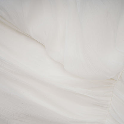 Adèle creased top  trousers matching set in White