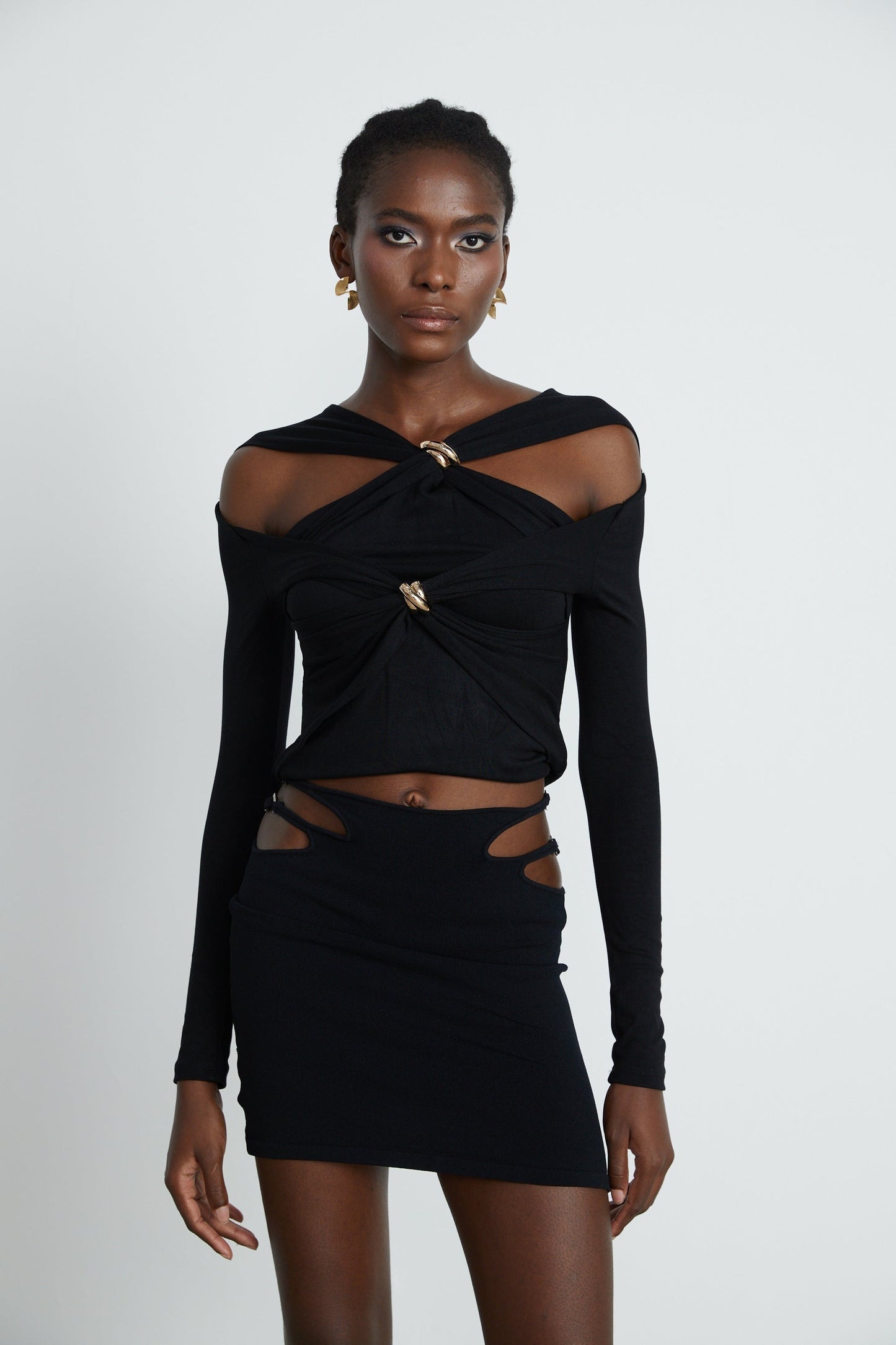 Clarabelle gatheredeffect cutout top