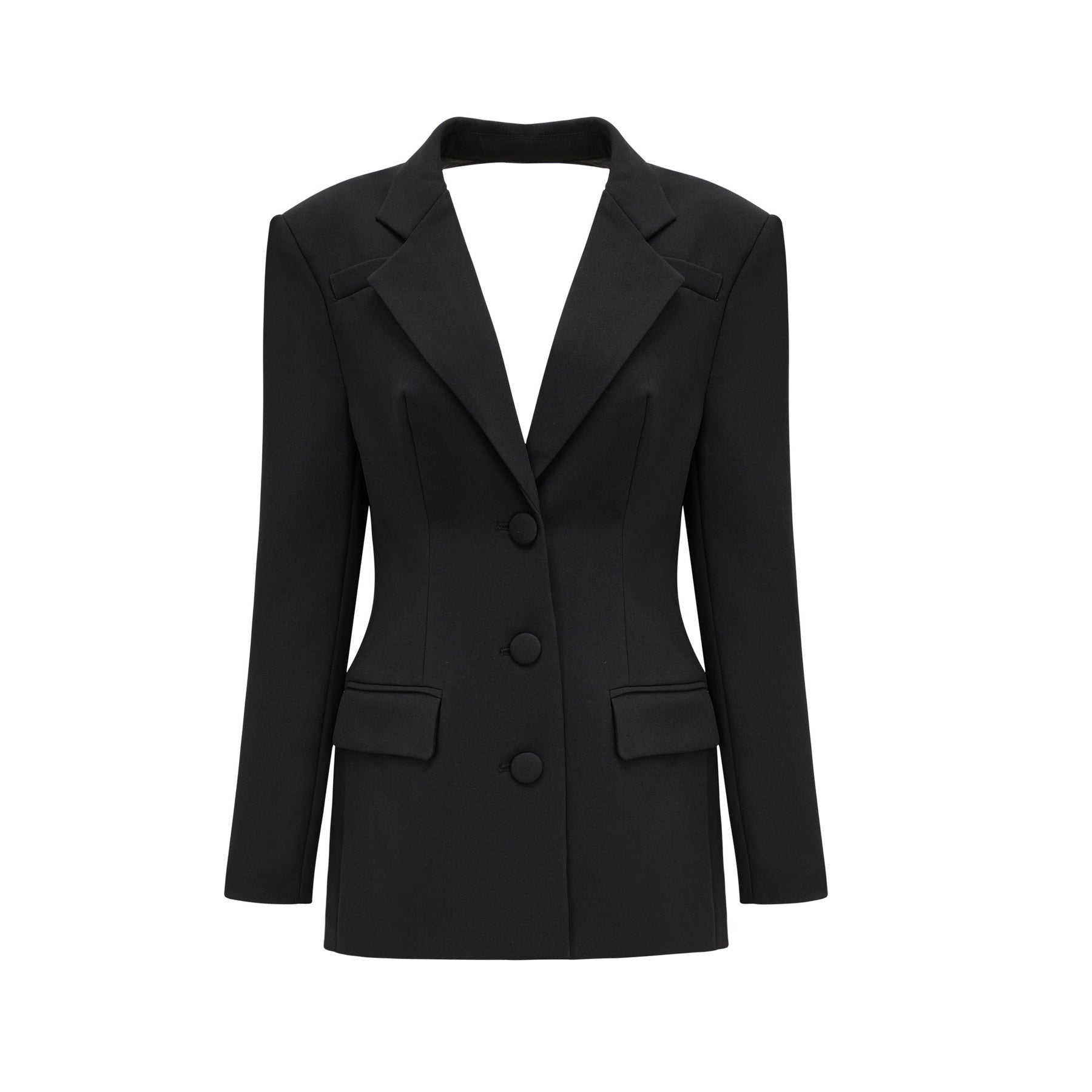 Odette black openback blazer
