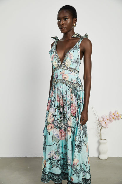 Saira tieshoulder midi dress
