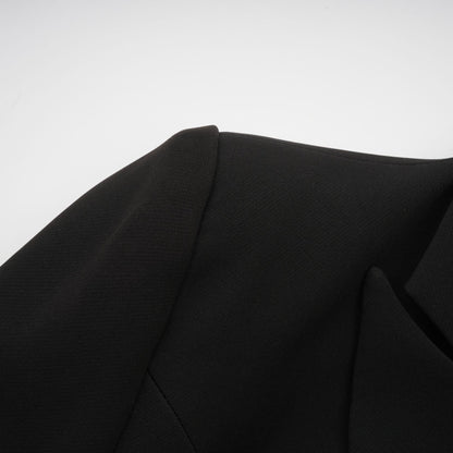 Justine black bowknot cutout blazer