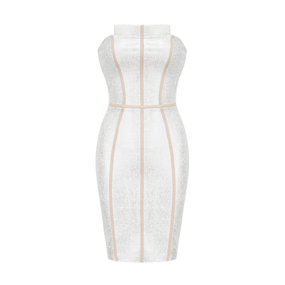 Danica silver bandage mini dress