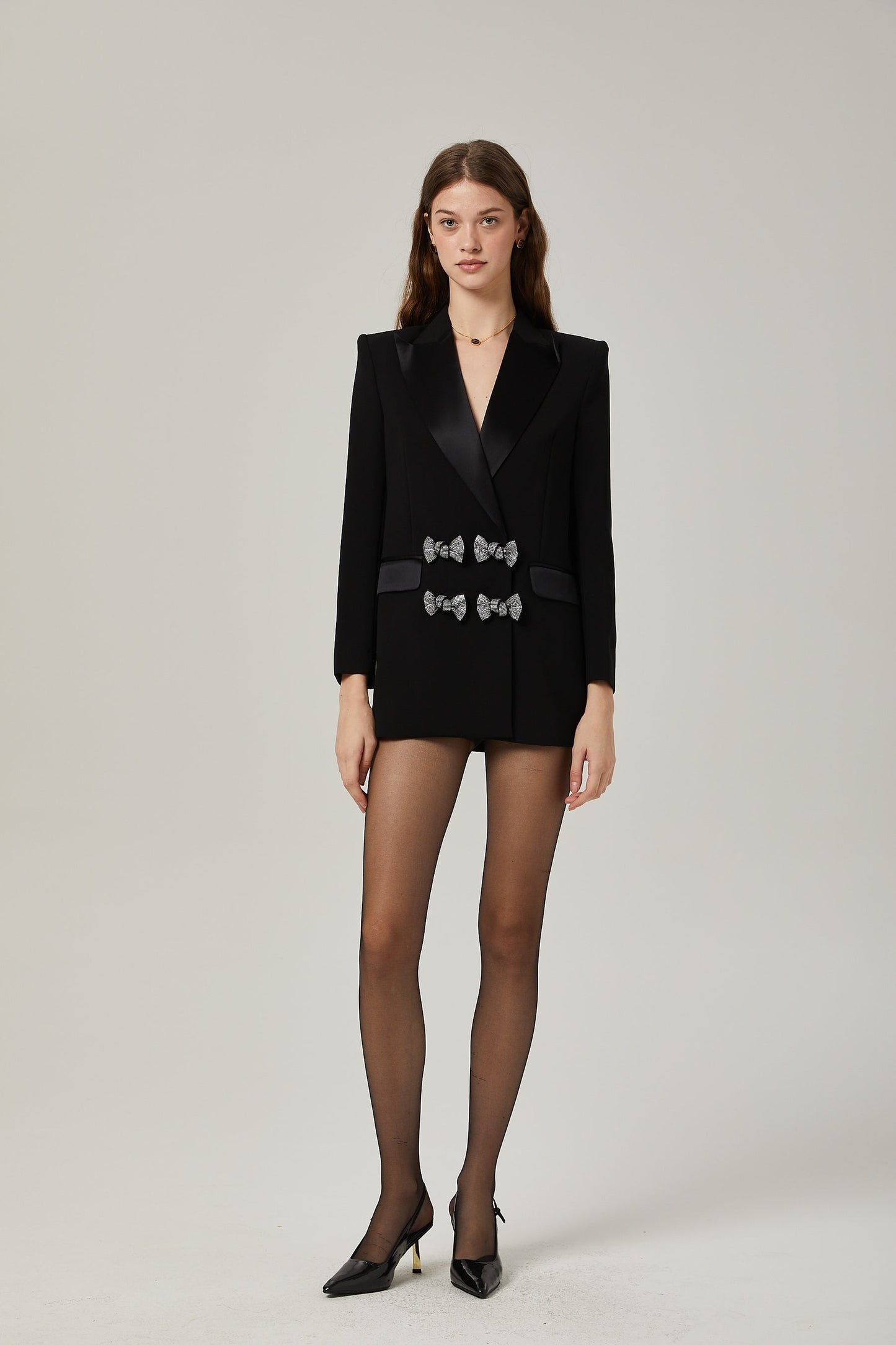 Thala crystalembellished bow blazer