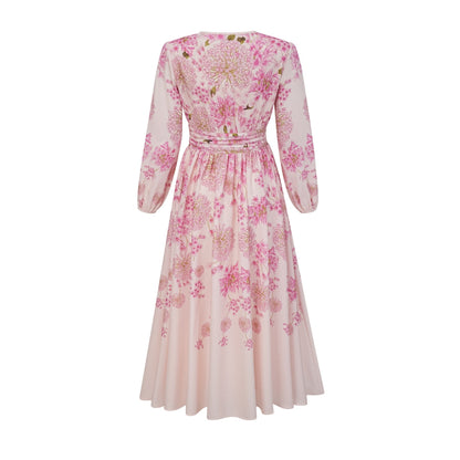 Yvette pink floralprint midi dress