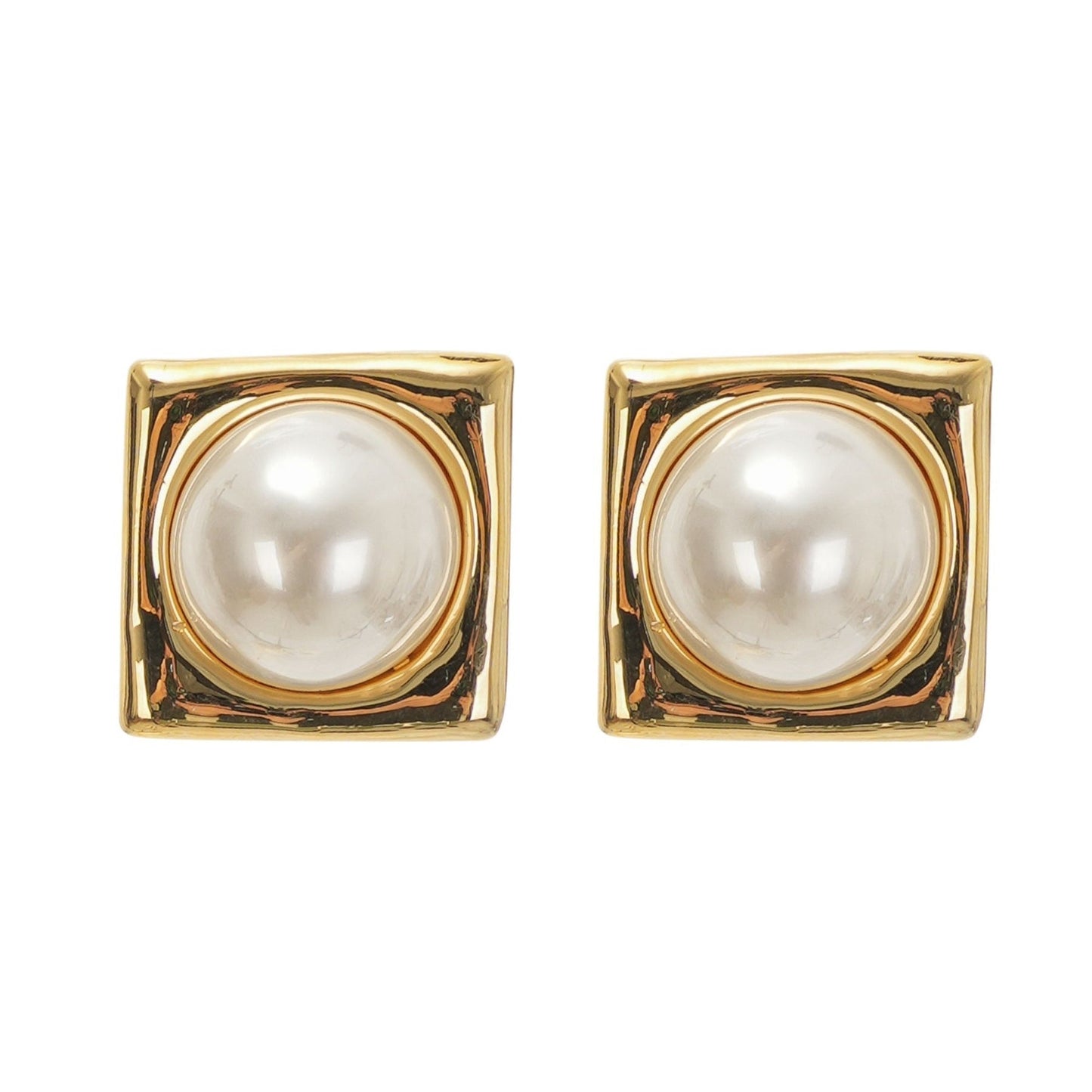 Juana fauxpearl square earrings