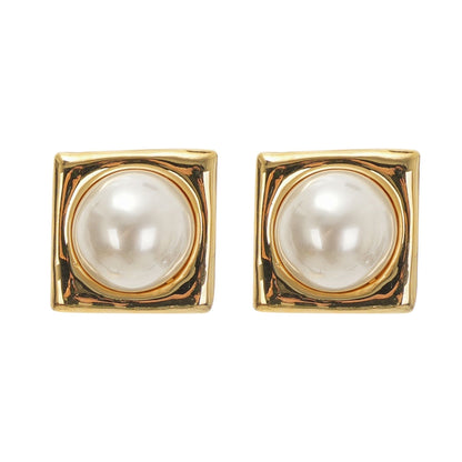 Juana fauxpearl square earrings