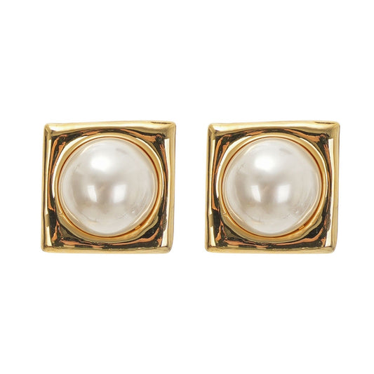 Juana fauxpearl square earrings