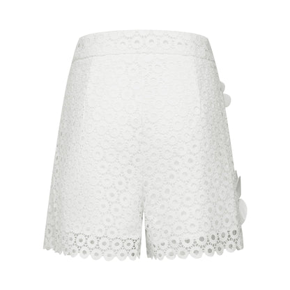 Calla fauxflower cutout blouse  shorts matching set