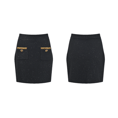 Elena Jacke & Rock Schwarz Pailletten Tweed Set