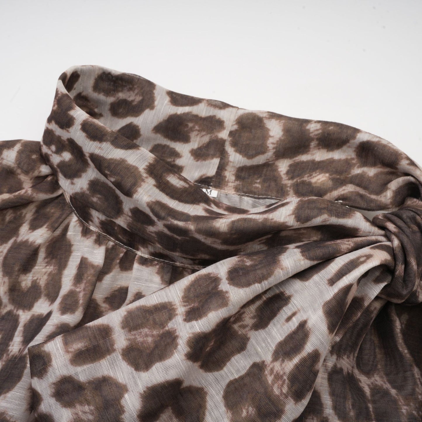 Belle leopardprint oversizesleeved blouse