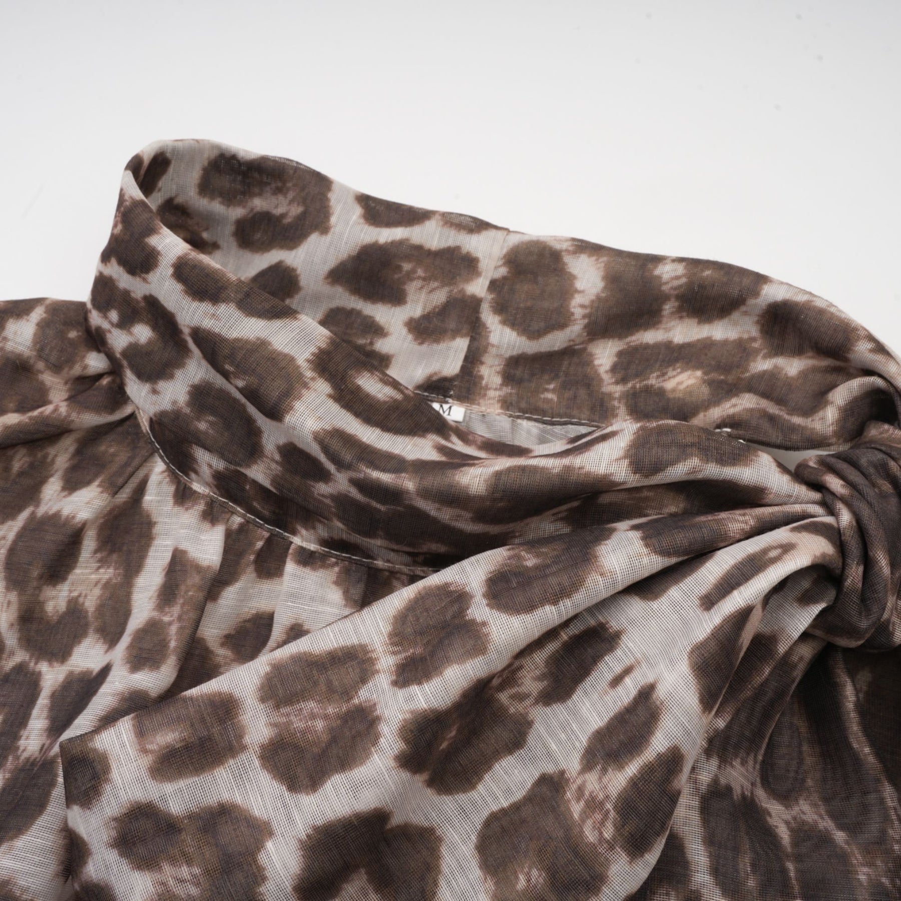 Belle leopardprint oversizesleeved blouse