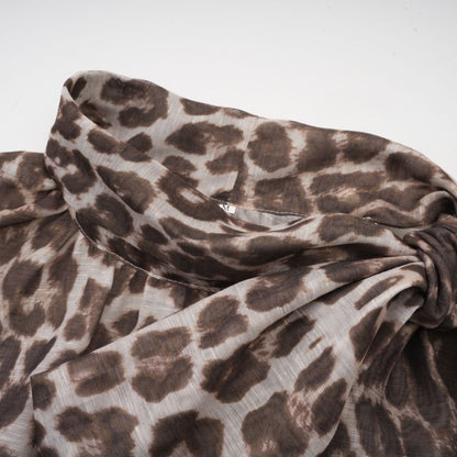 Belle leopardprint oversizesleeved blouse
