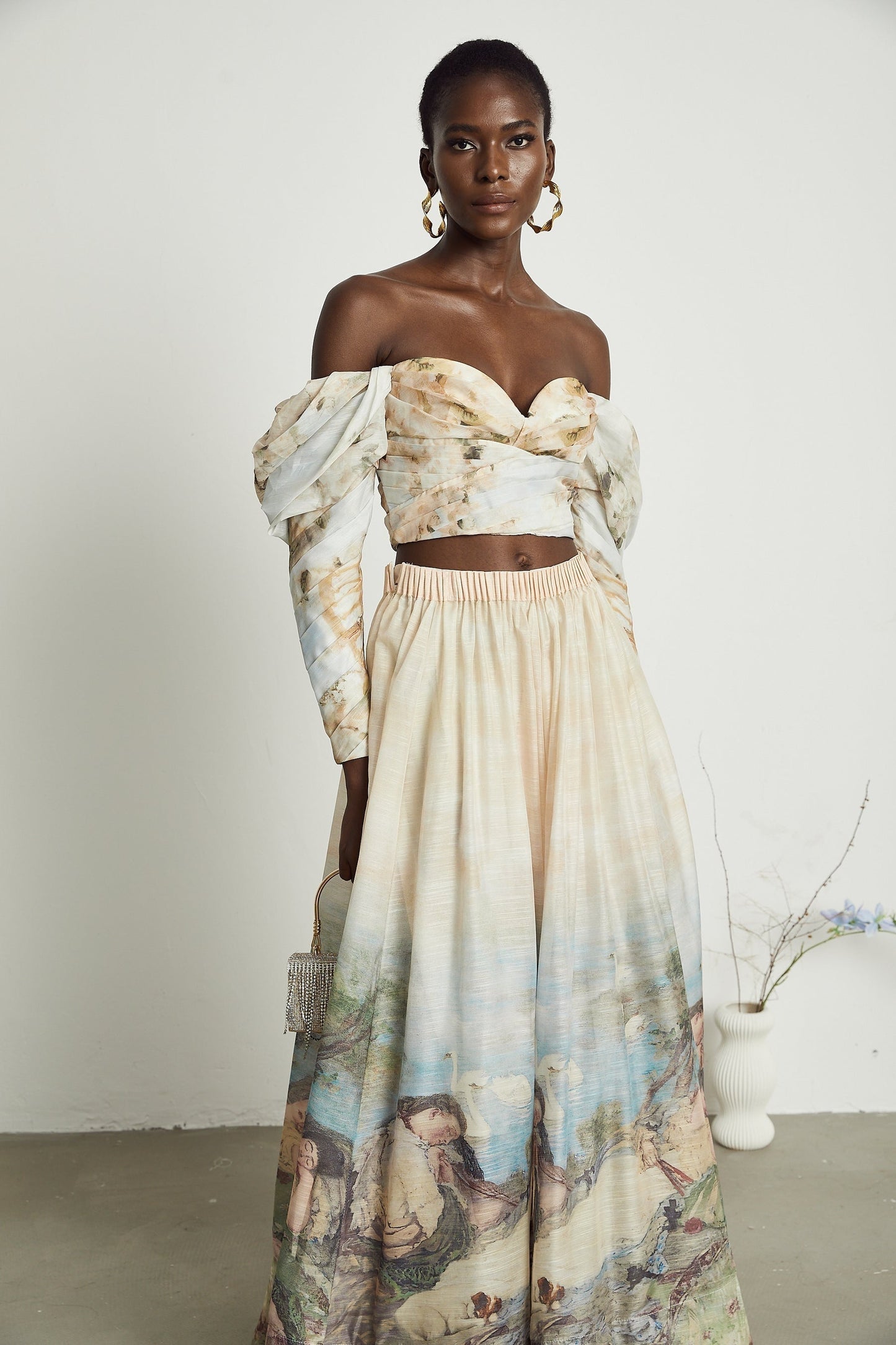 Émmanuelle patternprint top  skirt matching set