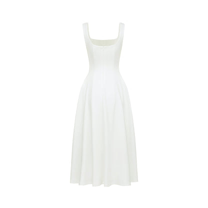 Thala white pleated flared midi dress