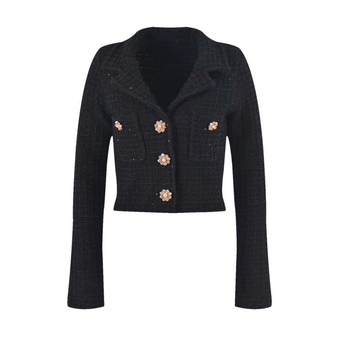 Ivy Jacke & Rock Schwarz Waffelstrick Set