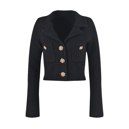 Ivy Jacke & Rock Schwarz Waffelstrick Set
