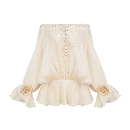 Lisette offshoulder chiffon mini dress