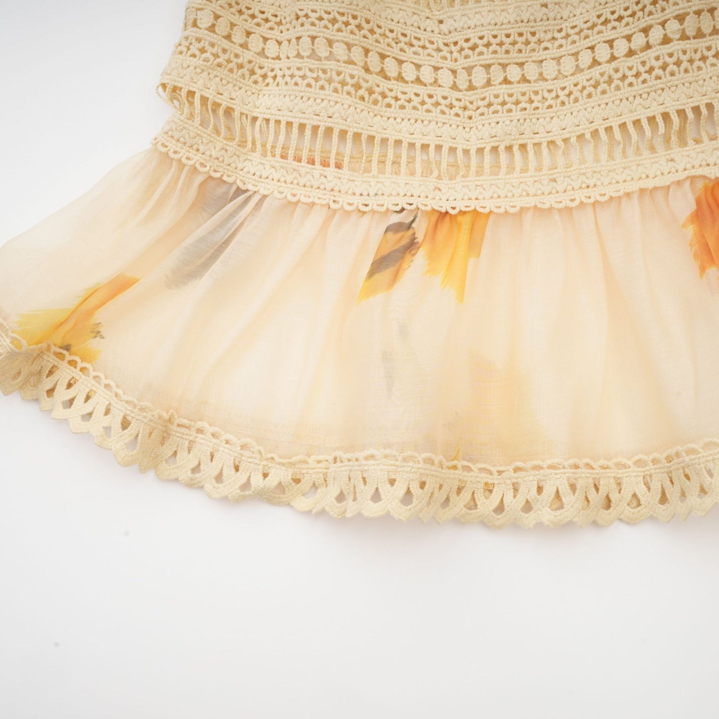 Éva yellow floralprint blouse  skirt matching set