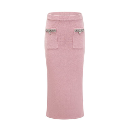 Renée pink embellished jacket  skirt matching set