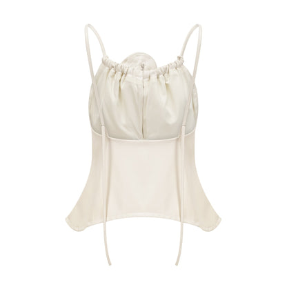 Sancia floralappliqué leather top