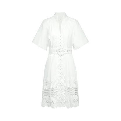 Raphaëlle cutout lacetrim mini dress