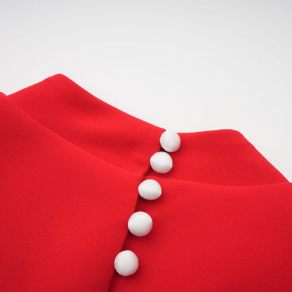 Anna red petalsleeve cutout bow mini dress