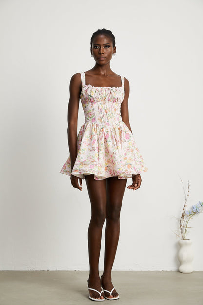 Kara floralprint cotton mini dress
