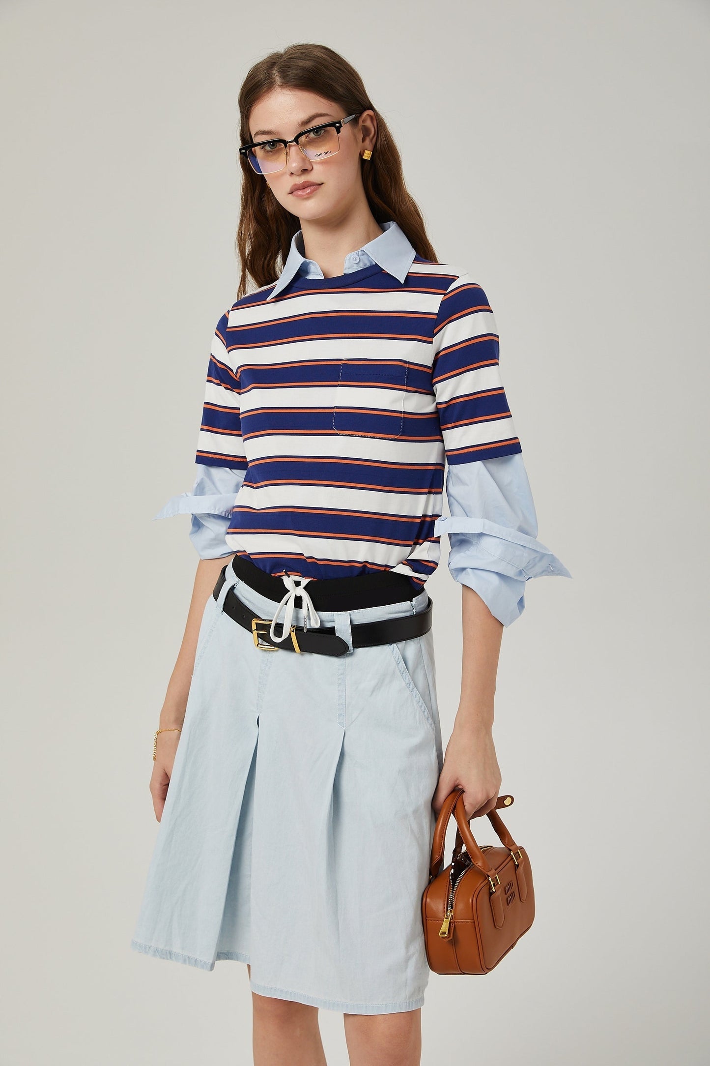 Céleste backslit cotton shirt