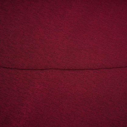A red midi dress with ruched detailing and a flap design named Camille