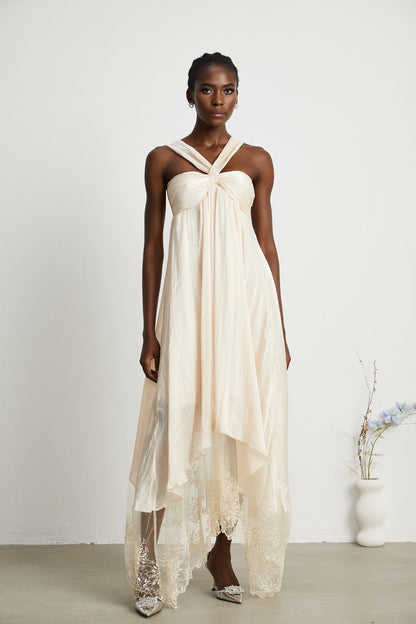 Bérénice lacehem midi dress