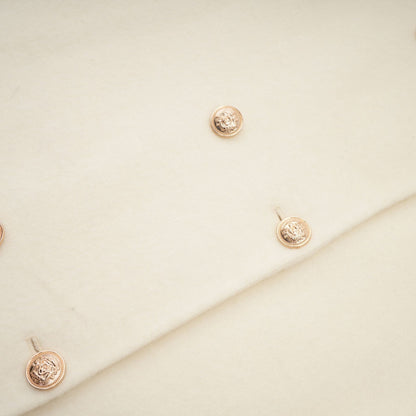 Colette white wool fur bowknot coat