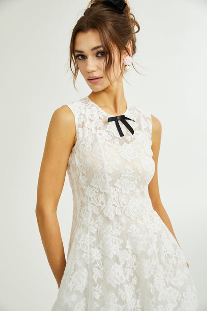 Lanetta guipure lace tulleskirt dress