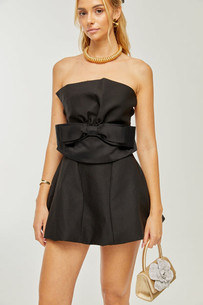 Caribe bowknot offshoulder mini dress