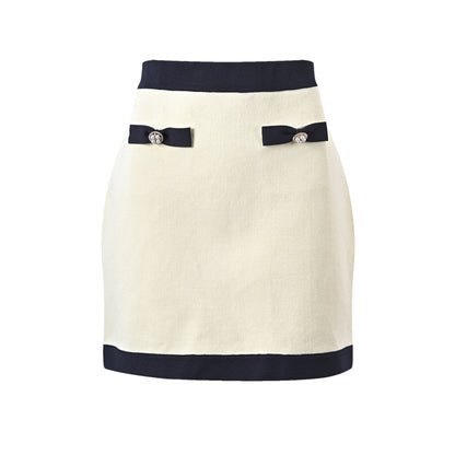 Émeline bowdetail knitted cardigan  skirt matching set