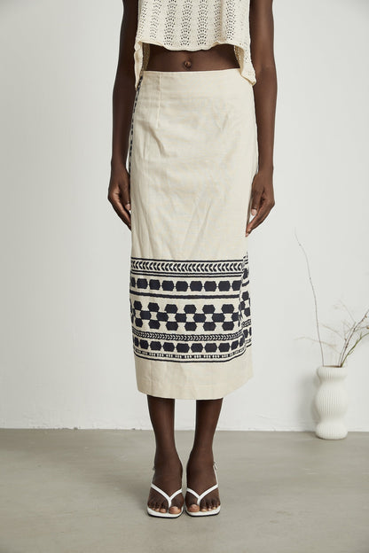 Louisa printed midi skirt