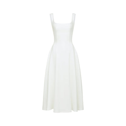 Thala white pleated flared midi dress