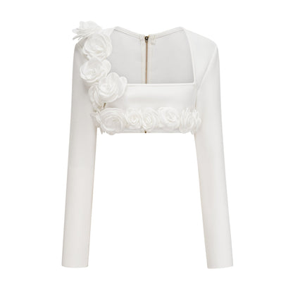 Joséphine floral cropped top  skirt matching set