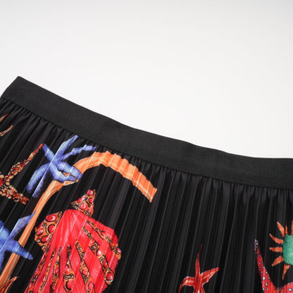 Josiane patternprint knitted top  skirt matching set