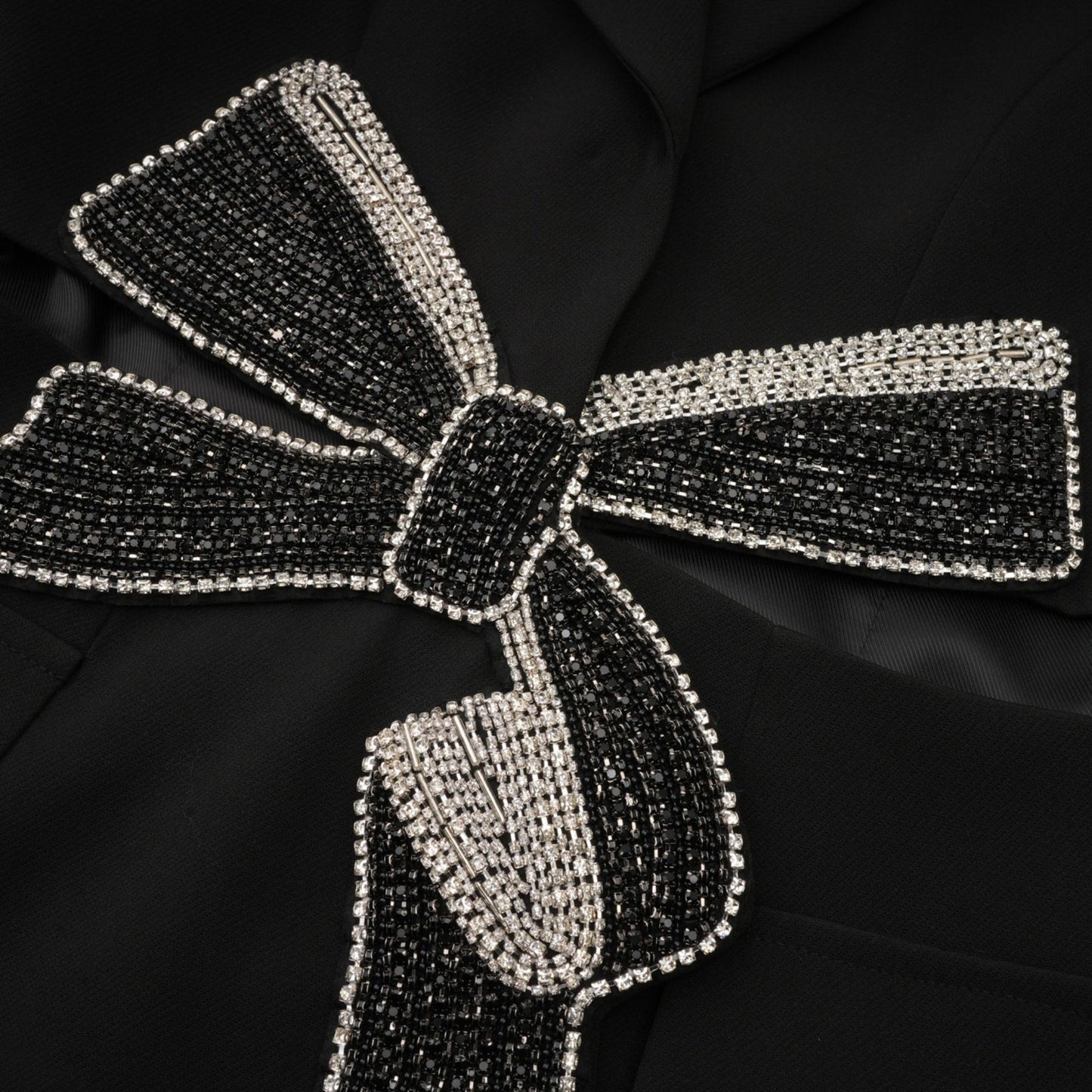 Justine black bowknot cutout blazer