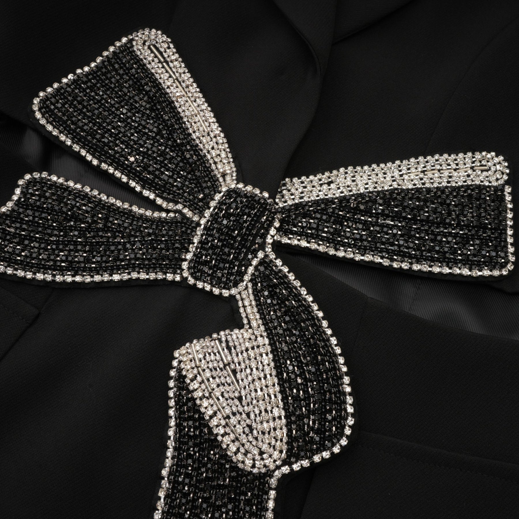 Justine black bowknot cutout blazer