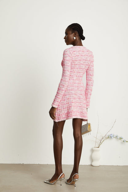 Capucine pink checkpattern mini dress