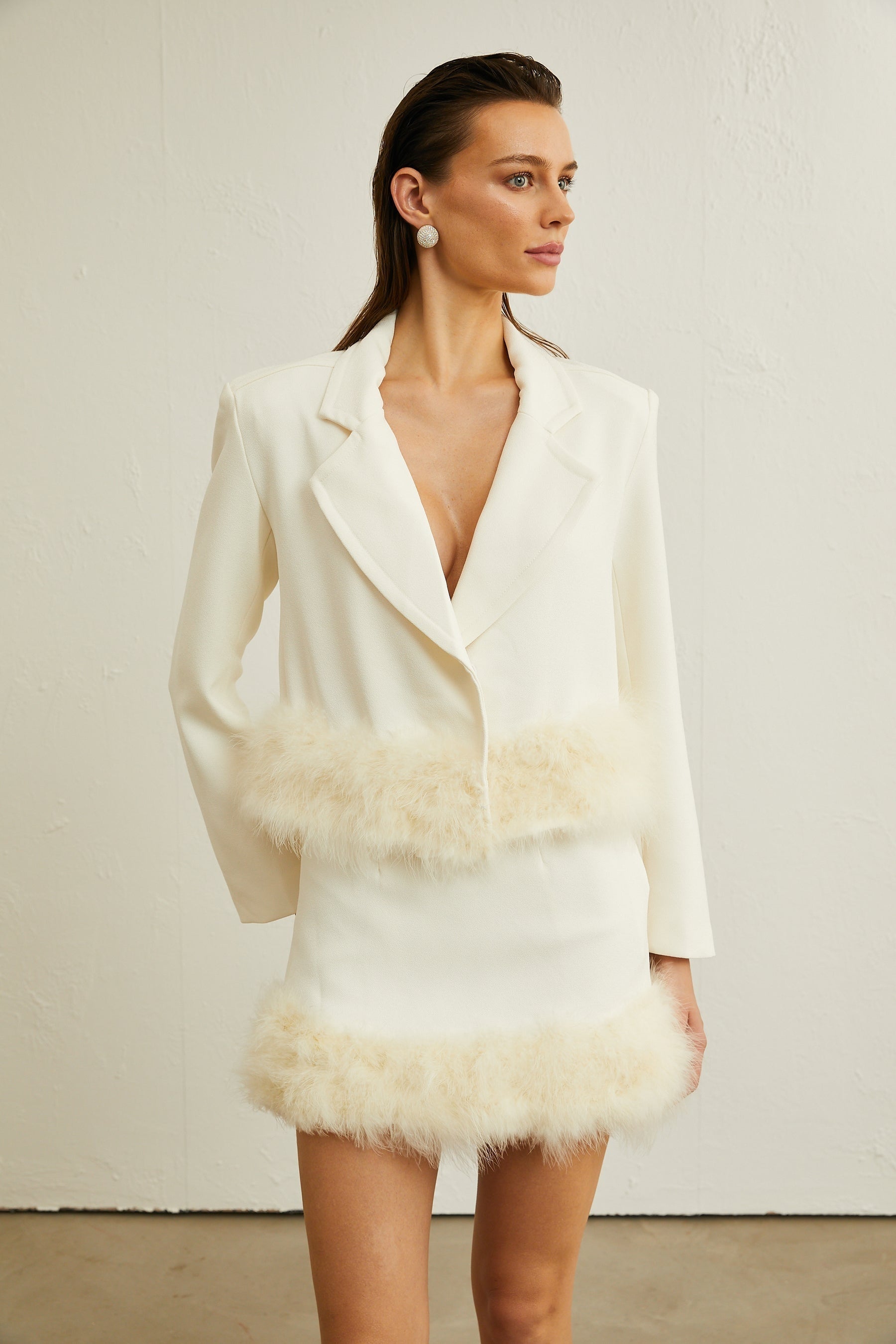 Valérie featherhem blazer  skirt matching set