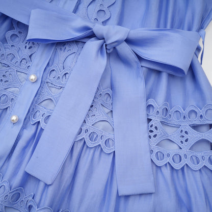 Nova blue cutout belted mini dress
