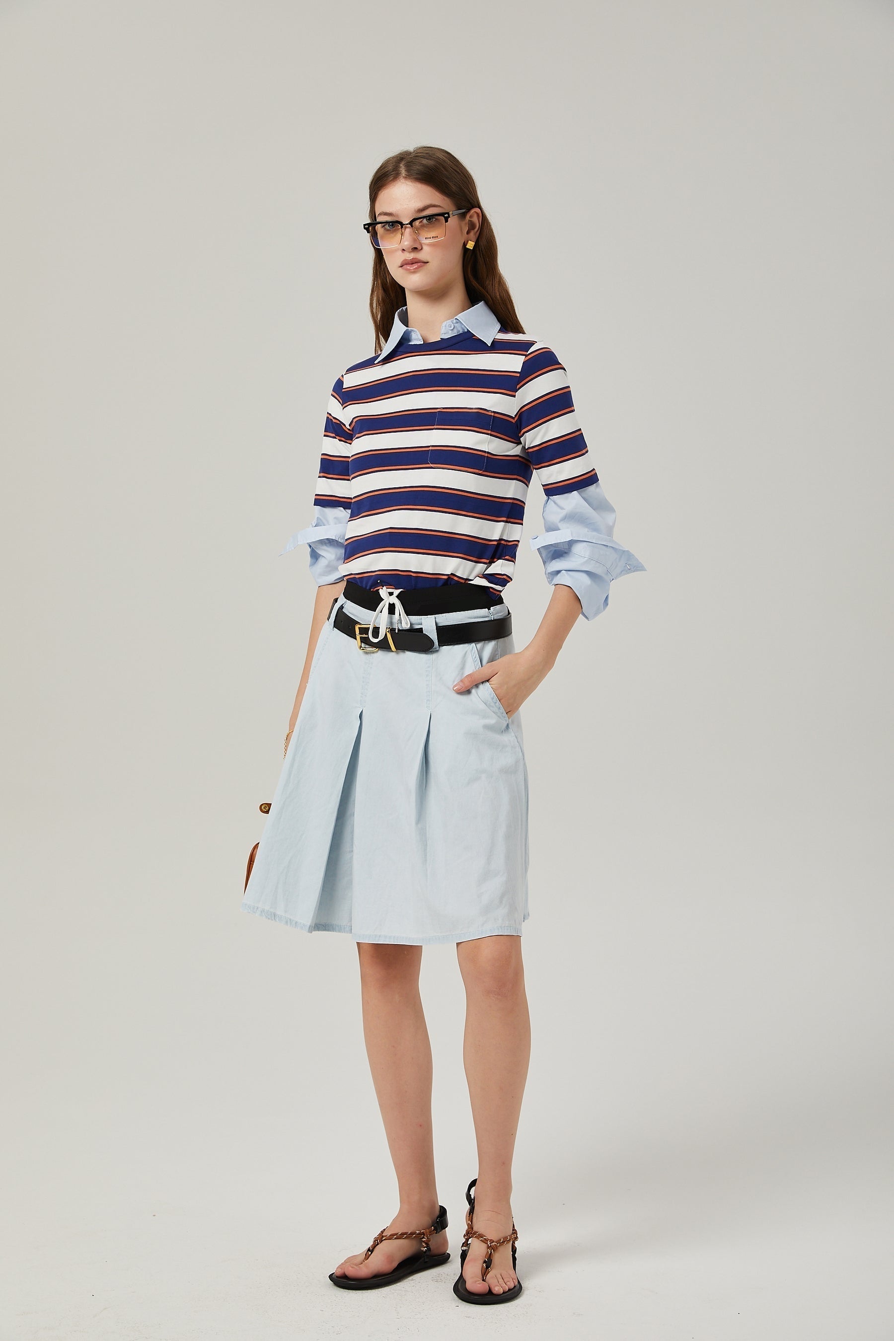 Céleste backslit cotton shirt