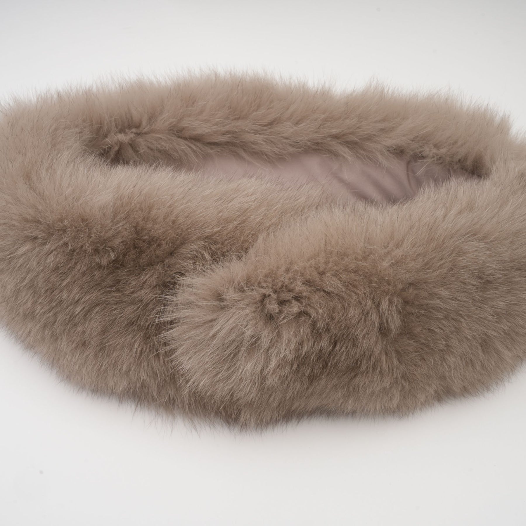 Brown wool cape coat with fur trim and belt
